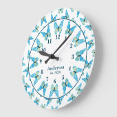 Schmetterlingsfarben Große Wanduhr (Winkel)