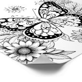 Schmetterlingsfarbige Seiten für Erwachsene Poster (Ecke)