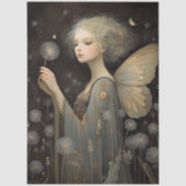 Schmetterlingsfee & Löwenzahnfeld Dekupage Kunst Seidenpapier (Vorderseite)