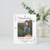 Schmetterlingsfeier der Lebensfotokarte Einladung (Stehend Vorderseite)