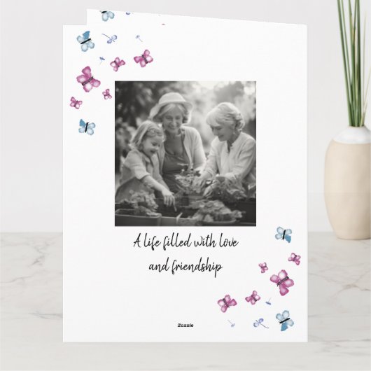 Schmetterlingsfeier Karte (Rückseite)