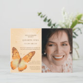 Schmetterlingsfeier mit Beerdigung des Fotos Einladung (Stehend Vorderseite)