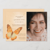 Schmetterlingsfeier mit Beerdigung des Fotos Einladung (Vorne/Hinten)