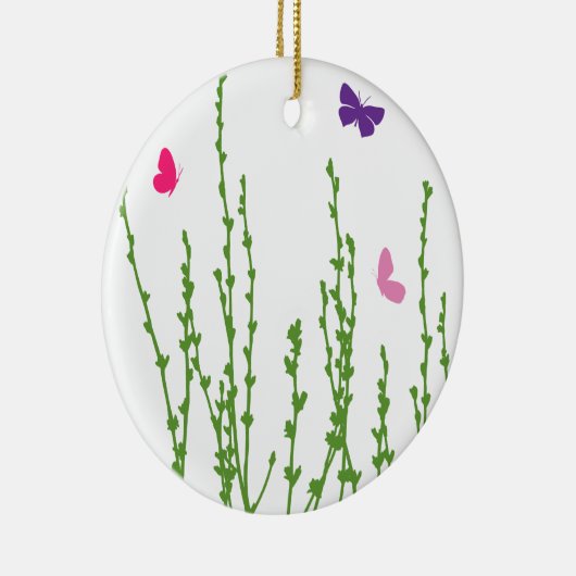 Schmetterlingsfeld Keramik Ornament (Rechts)