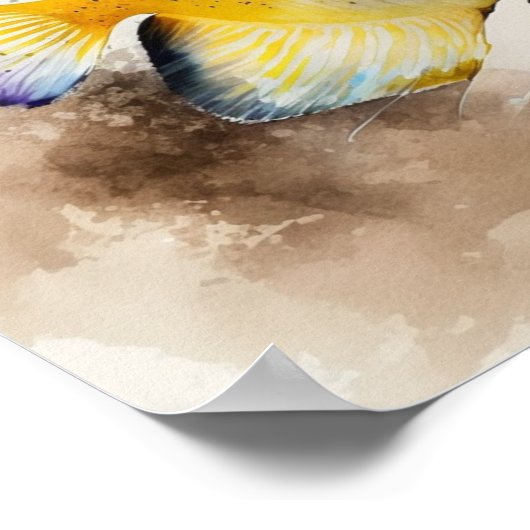 Schmetterlingsfische in Aquarellplakatform Poster (Ecke)