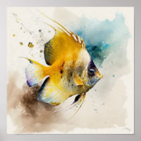 Schmetterlingsfische in Aquarellplakatform