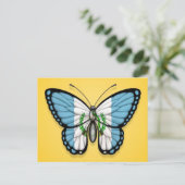 Schmetterlingsflagge in Guatemala auf Gelb Postkarte (Stehend Vorderseite)