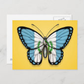 Schmetterlingsflagge in Guatemala auf Gelb Postkarte (Vorne/Hinten)