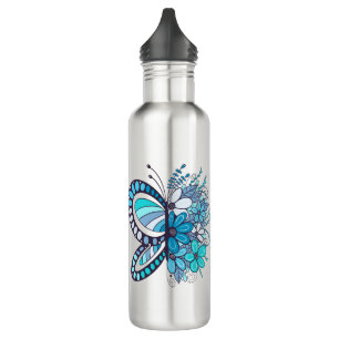 Schmetterlingsflasche Blume aus rostfreiem Stahl W Edelstahlflasche