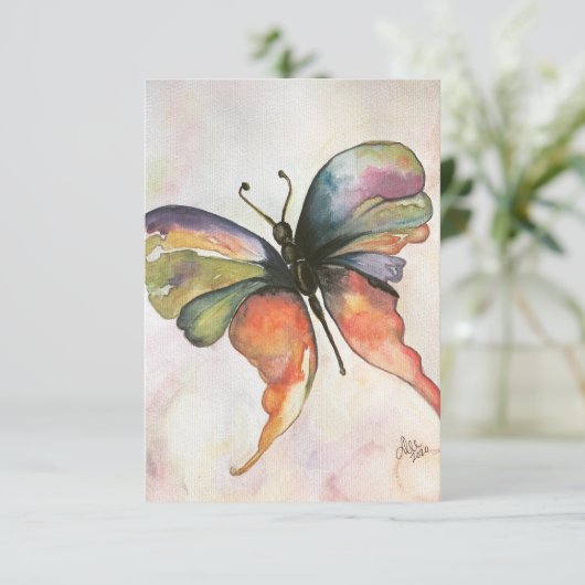 Schmetterlingsfleck Danke Karte (Stehend Vorderseite)