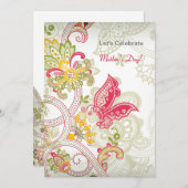 Schmetterlingsfleck-Muttertag-Einladung Einladung (Vorne/Hinten)