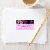 Schmetterlingsfliege Blume Weißrosa und Lila Adressaufkleber (Insitu)