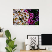 Schmetterlingsfliege Blume Weißrosa und Lila Poster (Heimbüro)