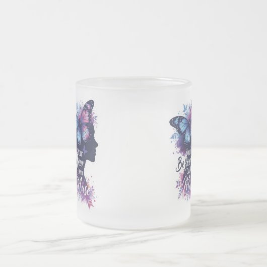 Schmetterlingsfliege-Silhouette, Selbstfindung, se Mattglastasse (Mittel)