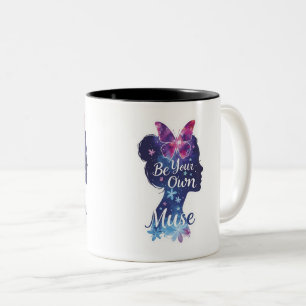 Schmetterlingsfliege-Silhouette, Selbstfindung, se Zweifarbige Tasse