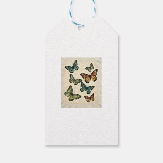 Schmetterlingsfliege-T-Shirts mit handgefertigtem  Geschenkanhänger (Rückseite)