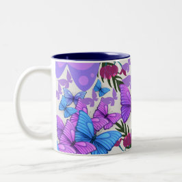 Schmetterlingsfliege-Tasse - Inspirier jede Seite Zweifarbige Tasse