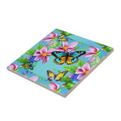 Schmetterlingsfliege und Blume Fliese (Seite)