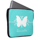 Schmetterlingsfliege-Wirbel Laptop-Sieb, Aqua Laptopschutzhülle (Vorne Rechts)