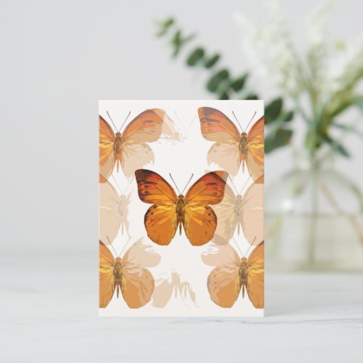 Schmetterlingsfliegen Postkarte (Stehend Vorderseite)
