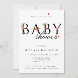 Schmetterlingsflora, Babydusche Einladung