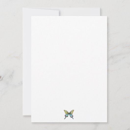 Schmetterlingsflora, Babydusche Einladung (Rückseite)