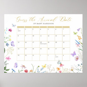 Schmetterlingsflora schätzt den Ankunftskalender Poster
