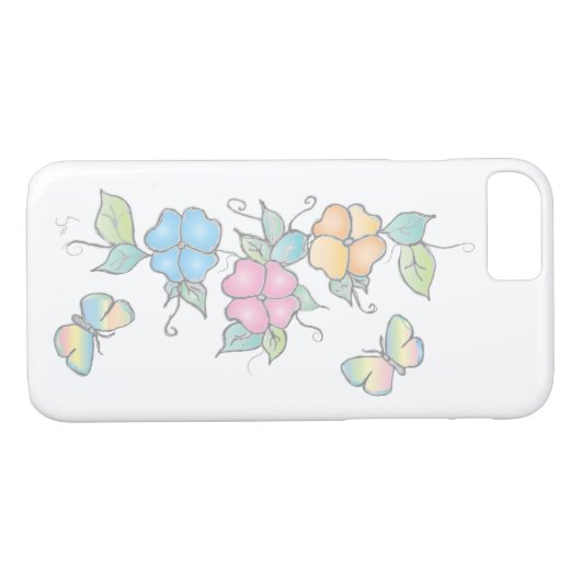 Schmetterlingsflora-Wasserfarbe Case-Mate iPhone Hülle (Rückseite (Horizontal))
