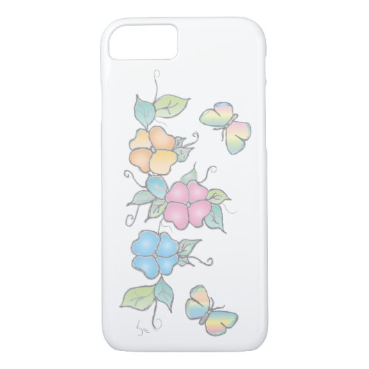 Schmetterlingsflora-Wasserfarbe Case-Mate iPhone Hülle (Rückseite)