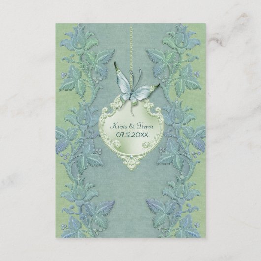 Schmetterlingsflug Flora Wunschkarte Begleitkarte (Rückseite)