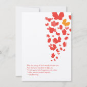 Schmetterlingsflug-Notecard in Rosa, Orange und Ro Mitteilungskarte (Vorderseite)