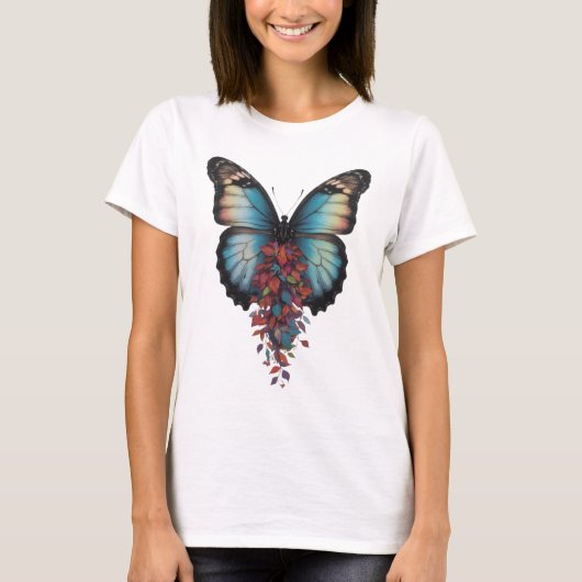Schmetterlingsflügel & Farbenfrohe Blätter – Basic T-Shirt (Vorderseite)