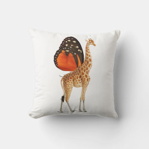 Schmetterlingsflügel-Giraffe Kissen