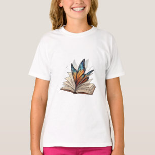 Schmetterlingsflügel-Magie Offenes Buch Kinder T-Shirt
