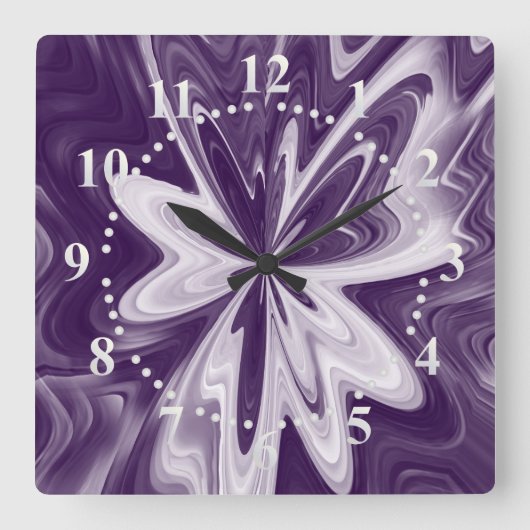 Schmetterlingsflügel Quadratische Wanduhr (Vorderseite)