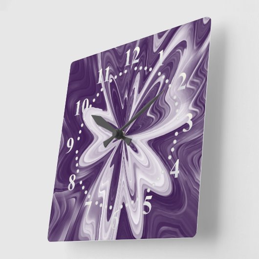 Schmetterlingsflügel Quadratische Wanduhr (Winkel)