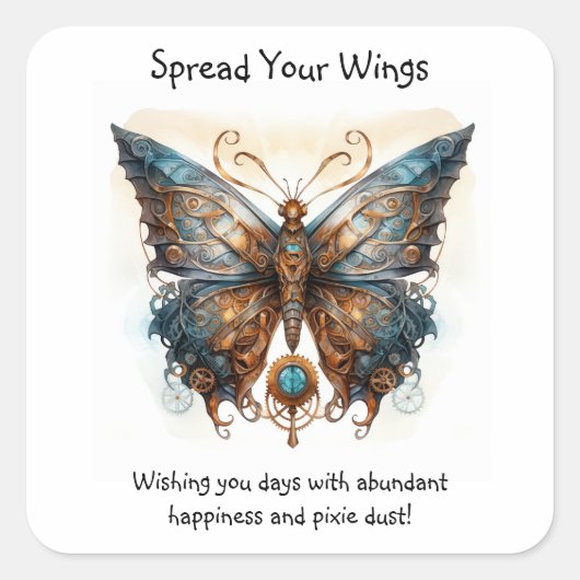 Schmetterlingsförderung Quadratischer Aufkleber (Vorderseite)