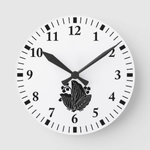 Schmetterlingsförmige Paulownie Runde Wanduhr