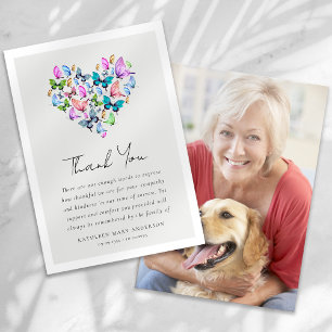 Schmetterlingsfoto-Trauerkarte für Beerdigung Dankeskarte