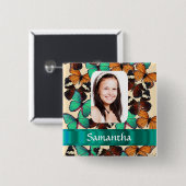 Schmetterlingsfoto-Vorlage Button (Vorne & Hinten)