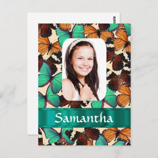 Schmetterlingsfoto-Vorlage Postkarte (Vorne/Hinten)