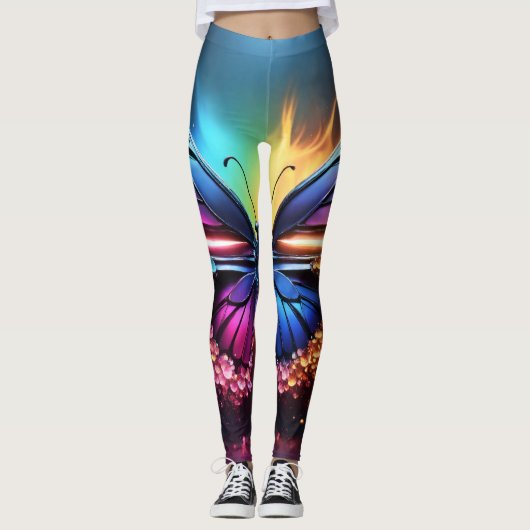 Schmetterlingsfrauen bekleiden Leggings (Vorderseite)