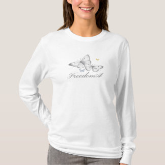 Schmetterlingsfreiheit Damen Langarmshirt T-Shirt
