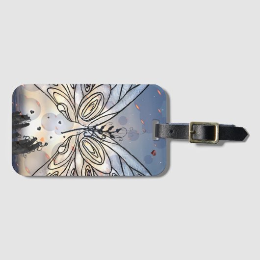 Schmetterlingsfreiheit Gepäckanhänger (Vorderseite (Horizontal))