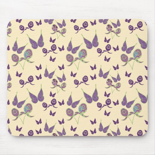 Schmetterlingsfreude in Creme-Mauspad Mousepad (Vorne)