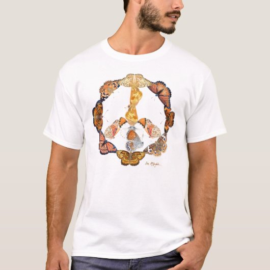 Schmetterlingsfriedzeichen T-Shirt (Vorderseite)