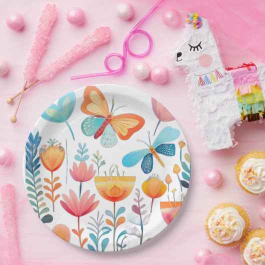 Schmetterlingsgarten 1 pappteller (Party)