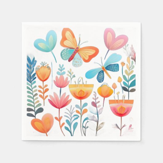 Schmetterlingsgarten 1 serviette (Vorderseite)