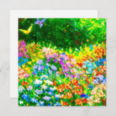 Schmetterlingsgarten— 5,25 x 5,25 gefaltete Karte (Vorne/Hinten)