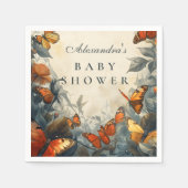 Schmetterlingsgarten-Baby-Party Serviette (Vorderseite)